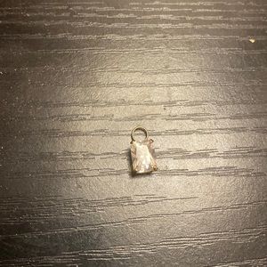 1 carat fake diamond emerald cut pendant